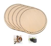 YourHobbyTools Base Rotonda in Legno per Uncinetto (10-30 cm) - Base in Legno per cesti all'Uncinetto con Fori, Fondo per Cesto, Varie Dimensioni (5er-Set 25cm)