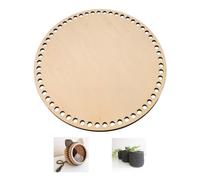 YourHobbyTools Base Rotonda in Legno per Uncinetto (10-30 cm) - Base in Legno per cesti all'Uncinetto con Fori, Fondo per Cesto, Varie Dimensioni (25cm)