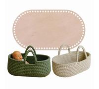 YourHobbyTools Fondo in legno ovale per il ricamo a uncinetto di culle per bambole, passeggini e ceste per neonati (buchi da 10 mm, 50 x 30 cm)