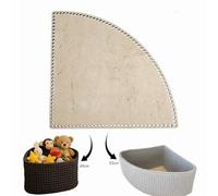 YourHobbyTools Fondo in legno spesso 6 mm a forma di cerchio (a forma angolare) per cestello all'uncinetto, pavimento in vimini, base per lavori all'uncinetto (fori da 8 mm, 40 cm)