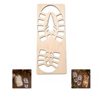 YourHobbyTools Stencil Impronte di Babbo Natale in Legno, Sagoma Orme di Babbo Natale per Neve Artificiale, 30 x 12 cm