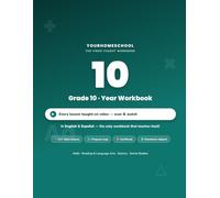 YourHomeschool Grade 10 Year Workbook: All Four Subjects - Math, Reading & Language Arts, Science, and Social Studies - with QR-Linked Video Lessons in English and Spanish