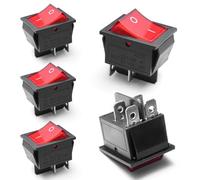 YOURKAY 4 Pezzi Interruttore a Bilanciere, Interruttore a Bilanciere con Lampada Rossa e Punto D'Argento - 16A 250V, Interruttore Bipolare, On-Off DPST Micro Switch