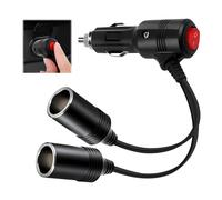 YOURKAY Accendisigari Auto con Interruttore, Presa Accendisigari 12v/24v, Doppi Acaricatore Auto Connettore Femmina, Presa Accendisigari Cavo di Prolunga a Doppia Presa