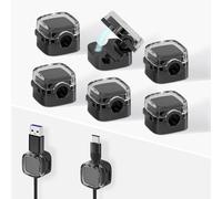 YOURKAY Ferma Cavi Adesivi,Organizzatore Magnetico Trasparente per Cavi, Supporto per Cavi Dati, Clip per Cavo di Ricarica Del Telefono da Tavolo, Gancio per Spina di Stoccaggio(Nero)