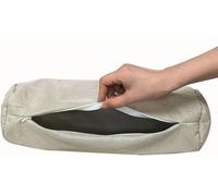 YOUROU Federa per Cuscino Cervicale a Rotolo per il Collo in Lino con Cerniera (Solo Federa) Morbide Federe Cilindriche a Rullo per Cuscini Cilindrici (Beige, 20x80cm)