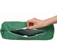 YOUROU Fodera per cuscino cervicale in lino con cerniera (solo fodera) Cuscini morbidi a cilindro per cuscini cilindrici (Verde, 15x60cm)
