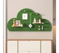 YOUROU Kit combinato per pannello forato, organizer da parete in legno modulare, bacheca con accessori, mensole galleggianti fai da te, porta chiavi per lavori fai da te (verde, 40 x 80 cm)