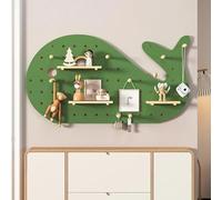 YOUROU Kit combinato per pannello forato, organizer da parete in legno modulare, bacheca con accessori, mensole galleggianti fai da te, porta chiavi per lavori fai da te (verde, 40 x 80 cm)