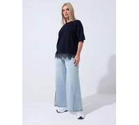 Yours Curve Jeans Yours Curve Limited con spacco sull'orlo 50 blu