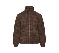 Yours Curve Yours Curve Gingham Funnel Neck Bomber Jacket 44 Marrone