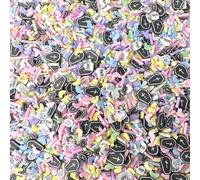 YourSchoiceVi Miscela di argilla polimerica da 10 grammi di pipistrello per Halloween, granelli pastello a forma di bara, per Halloween, horror notturni, nail art, non commestibili