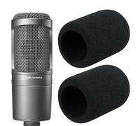 YOUSHARES Audio-Technica AT2020 Pop Filter - 2 PCS AT2020 Microphone Windscreen for Audio Technica AT2020 and AT-2035 AT-2050 ATR2500 ATR2500X AT-4040 Microphones (Black)