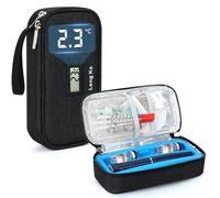 YOUSHARES Borsa termica da viaggio per medicinali, con visualizzazione della temperatura, per fiale di insulina, con contenitore per ghiaccio, custodia per penna per insulina, per forniture per