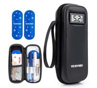 YOUSHARES Borsa termica per insulina con 2 sacchetti di ghiaccio refrigerati TSA, mini refrigeratore per medicinali da viaggio, custodia termica per insulina e altri accessori, borsa diabetica (nero)