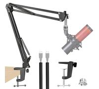 YOUSHARES Braccio microfono per HyperX QuadCast 2/2 S - braccio microfono professionale con morsetto per cavo compatibile con HyperX QuadCast, QuadCast S, microfono SoloCast, braccio microfono tavolo