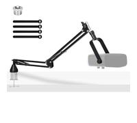 YOUSHARES Braccio per microfono a basso profilo, compatibile con Blue Yeti Fifine AM8 K688 QuadCast SoloCast AT2020, braccio microfono regolabile a basso profilo per podcast streaming gaming studio