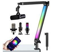 Youshares Braccio per microfono con luci RGB - Supporto per microfono HyperX QuadCast, Blue Yeti, Shure MV7 e la maggior parte dei microfoni
