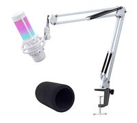 YOUSHARES, Braccio per Microfono HyperX QuadCast S, Supporto per Microfono QuadCast S Bianco di Alta Qualità