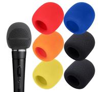 YOUSHARES - Copertura antivento in schiuma per microfono a sfera, confezione da 6 filtri pop per microfoni portatili per ridurre i rumori del vento plosivi (colore nero)