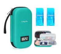 YOUSHARES - Custodia termica da viaggio per insulina, con display della temperatura, con 2 impacchi di ghiaccio, 160 g, approvata dalla TSA, per medicinali diabetici, colore: verde