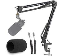 YOUSHARES Fifine K669 - Braccio per microfono con filtro pop, braccio professionale da studio per Fifine K669 con copertura in schiuma e manicotto per cavi