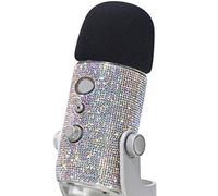 YOUSHARES - Filtro pop blu Yeti, con glitter e brillantini, con microfono in schiuma, compatibile con microfoni Blue Yeti