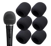 YOUSHARES Microfono SphericalFoam Parabrezza - Copertura antivento per microfono pop filtro in schiuma professionale personalizzata per molti microfoni (5PCS nero)