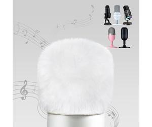 YOUSHARES Protezione antivento per microfono compatibile con Blue Yeti, Yeti Nano, A8M, HyperX SoloCast, Seiren Mini, e altri microfono USB ASMR, filtro peloso micro pop, colore bianco