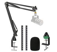 YOUSHARES Rode Podmic Stand with Pop Filter - Microfono Boom Arm with Foam Windscreen Improve Recording Quality