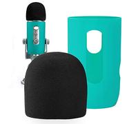Youshares schiuma microfono parabrezza - grandi dimensioni microfono cover per Blue Yeti, Yeti pro, MXL, audio Technica e altri grandi microfoni (nero) Skin(Green)