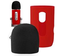 Youshares schiuma microfono parabrezza - grandi dimensioni microfono cover per Blue Yeti, Yeti pro, MXL, audio Technica e altri grandi microfoni (nero) Skin(Red)