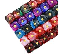 YOUSHARES Dadi da Gioco Set D6 da 50 Pezzi con Custodia - Dadi 16mm Bicolore a 6 Facce, Giochi da Tavolo Perfetti Dadi per Tenzi, Yahtzee, DND MTG Rpg War Games