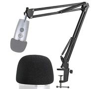 YOUSHARES Supporto Microfono da Tavolo, Supporto per Microfono a Braccio Regolabile con filtro anti-pop, Braccio Portamicrofono da Studio Professionale, per Blue Yeti Nano microfono (Nero)
