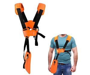 YOUSHARES Trimmer a tracolla con imbracatura a doppia spalla con cintura in nylon resistente adiuestabile per decespugliatore o giardinaggio (per STIHL FS,Tagliabordi serie km) Arancione