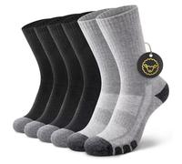 YouShow 3 Paia Calze Termiche Lana Merino Uomo Donna, Trekking, Imbottite, Invernali, Spugna Cachemire, Sportive Traspiranti Nero Grigio 43-46