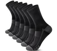 YouShow 6 paia di calzini da uomo e donna, da trekking, da tennis, imbottiti, traspiranti, morbidi in cotone, Nero x 6, 35-38
