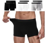 YouShow Boxer da uomo, confezione da 6 pezzi, in cotone, da uomo, senza foglietti graffianti, stile retrò, boxer, Nero/bianco/grigio, XXXL