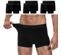 YouShow Boxer da uomo, confezione da 6 pezzi, in cotone, da uomo, senza foglietti graffianti, stile retrò, boxer, Nero , 4XL