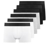 YouShow Boxer Uomo Cotone, Confezione da 6 Pezzi, Mutande Uomo Intimo, Elasticizzato, Confortevoli, privi di Etichette Che graffiano Nero Bianco Grigio XXL