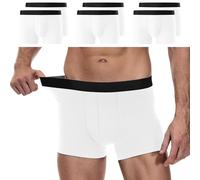YouShow Boxer Uomo Cotone, Confezione da 6 Pezzi, Mutande Uomo Intimo, Elasticizzato, Confortevoli, privi di Etichette Che graffiano Bianco XL
