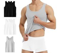 YouShow Canotta Palestra Uomo Cotone Canottiera Pacco da 5 Estate, 2 Nero, 2 Bianco, 1 Grigio 4XL