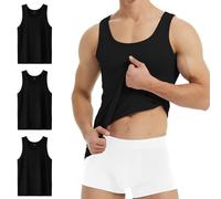 YouShow Canottiere Uomo Cotone Nero Canotta Pacco da 3 Canotta Uomo Running Estive 3XL