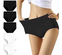 YouShow Mutande Donna Cotone Vita Alta Pacco da 5 Elastiche Pantaloncini Post Parto(Bianco Moda,S)