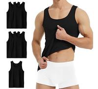 YouShow Nero Canottiere Uomo Cotone Canotta Pacco da 5 Canotta Running Uomo Estive XL