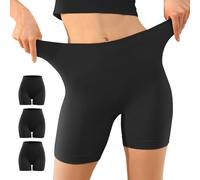 YouShow Pantaloncini Sottogonna Donna Leggings Corti Mutande Shorts Senza Cuciture Antisfregamento Elasticizzati Pacco da 3 Nero XXL