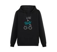 YOUSICHUANG I Want To Ride My Bike Mountain Road BMX Hipster Hoody Unisex Long Sleeve Hooded with Pocket Black S