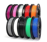 YOUSU 250g*10 Alta Velocità PLA+ Filamento 1.75mm, Bundle Filamento Stampante 3D, Precisione Dimensionale +/- 0.02mm, nero+bianco+grigio+rosso+verde+blu+rosa+viola+arancione+trasparente
