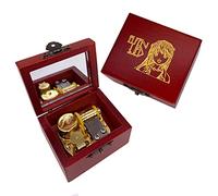 Youtang Carillon in legno intagliato, con meccanismo a carica musicale, regalo per Natale, compleanno, San Valentino (melodia: lilium, oro)