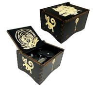 Youtang Coraline - Mini carillon in legno con incisione, idea regalo per compleanno, anniversario, San Valentino, Natale (cantare, nero)